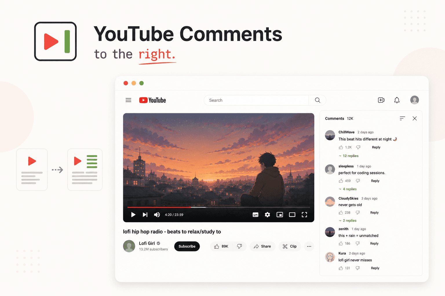 YouTube Comments Sidebar Extension