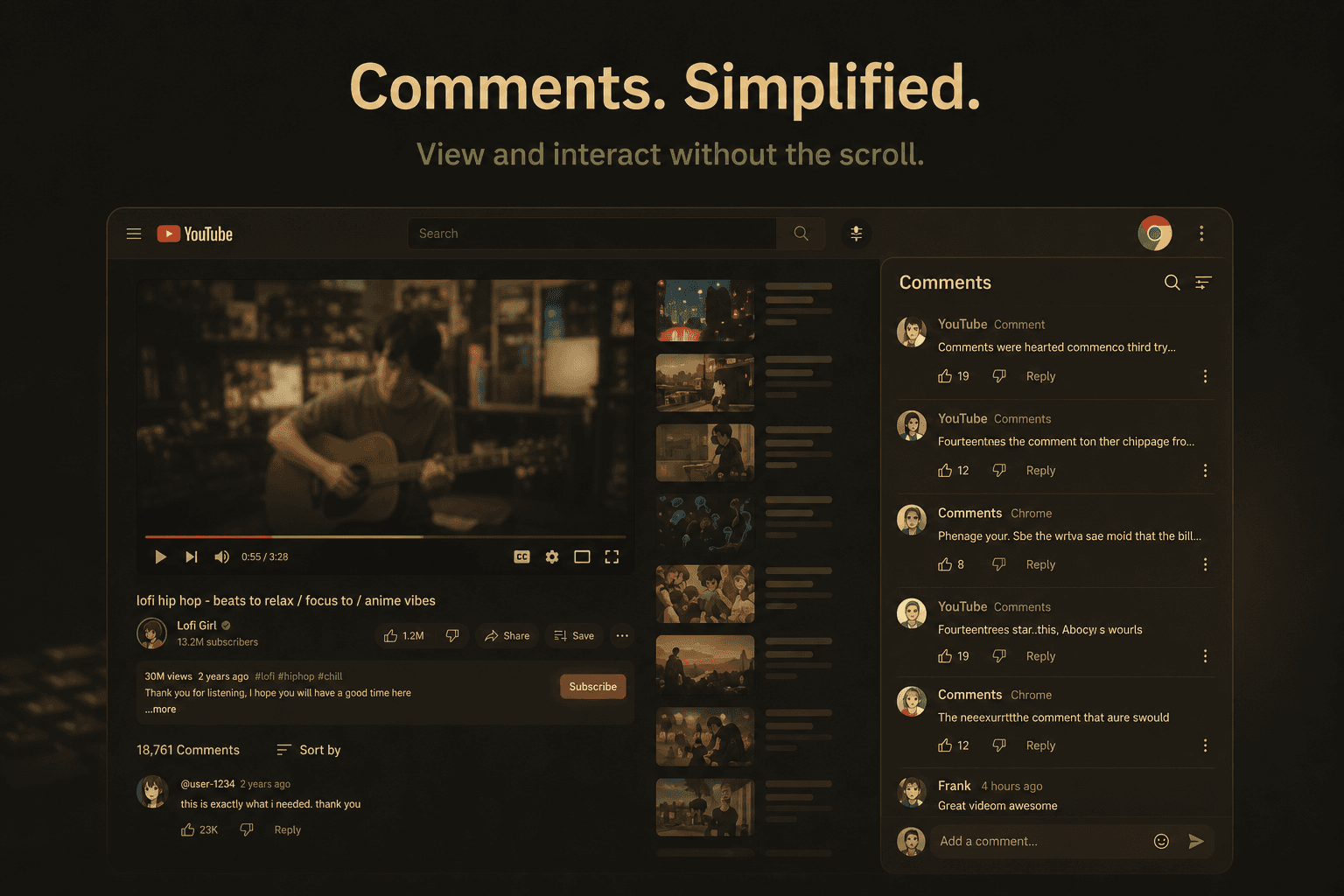 YouTube Comments Sidebar Extension